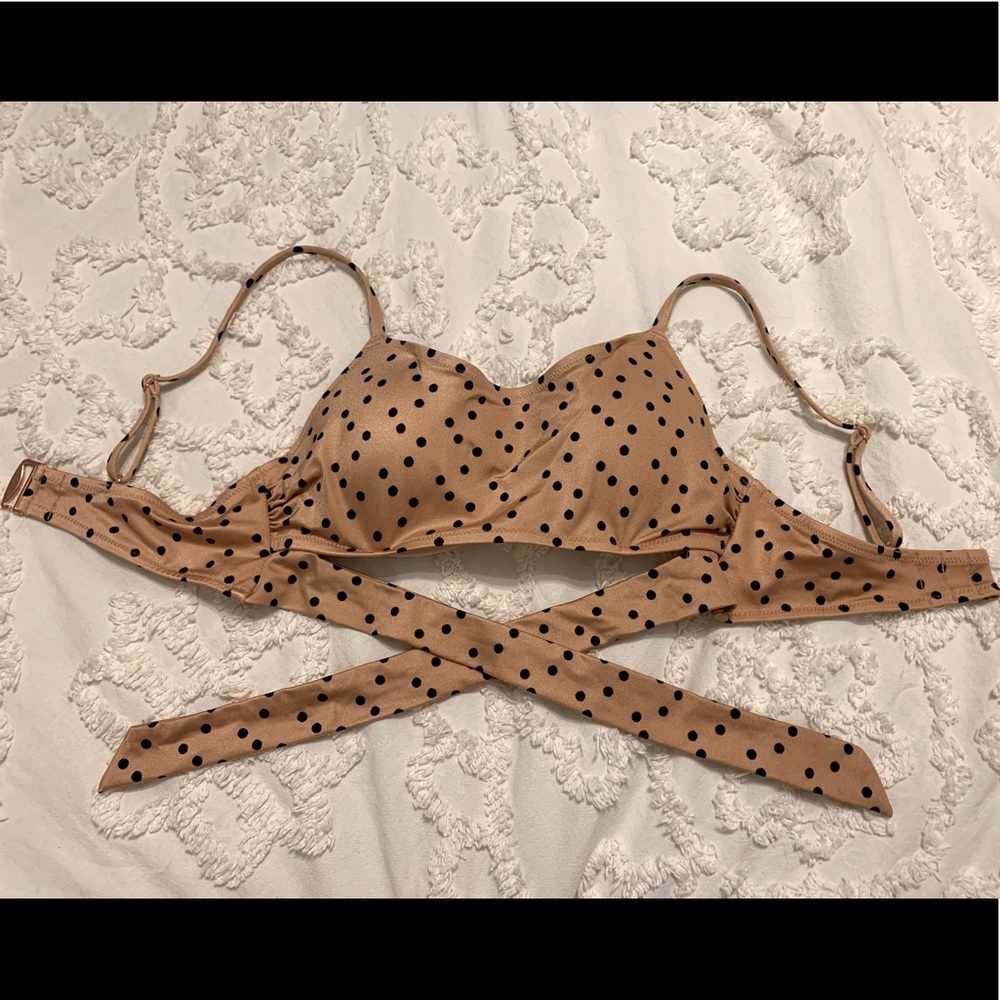 Polka dot and black bikini set